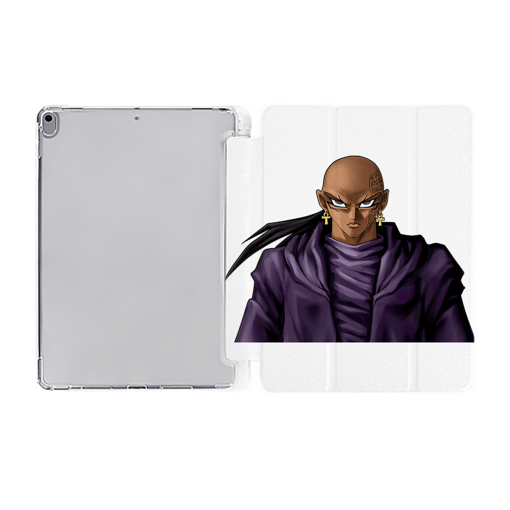 （画像用） 遊☆戯☆王 Yu-Gi-Oh! IPad ケース ペン収納付き 三つ折りスタンド PUレザー×シリコン 対応機種9.5/10.5/10.9インチ